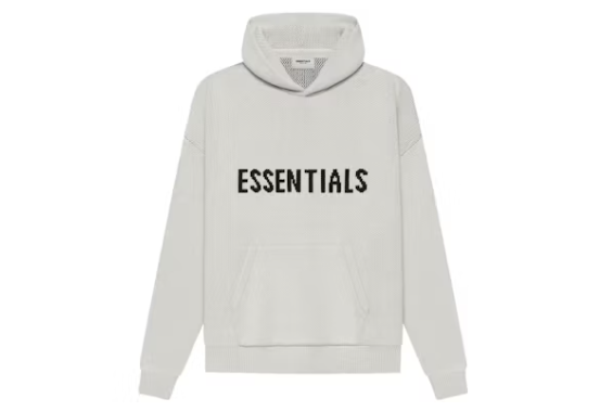 Fear of God Essentials Knit Pullover Hoodie Light Heather Oatmeal Grijs